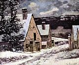 Village at winter by Gustave Courbet